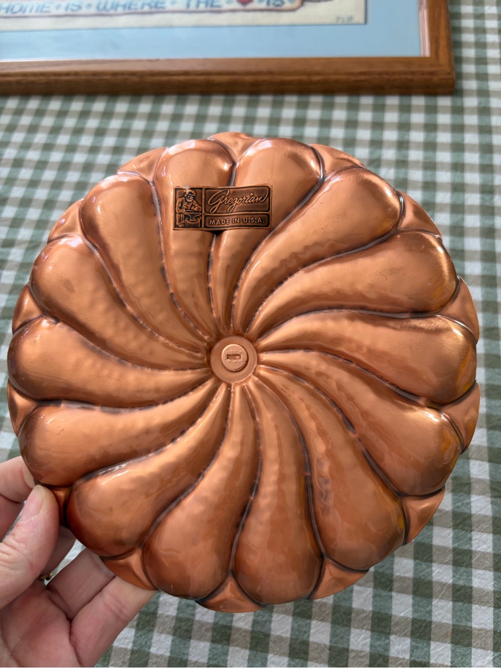 Vintage Copper-tone Swirl Handle Serving Tray - Picture 3 of 5